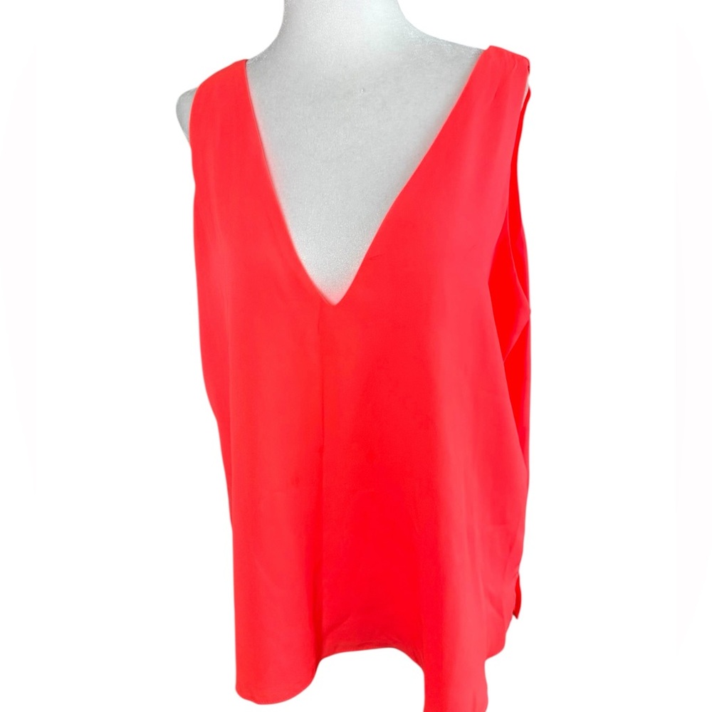 Leith neon pinky Orange Asymmetrical Sleeveless Tank Top